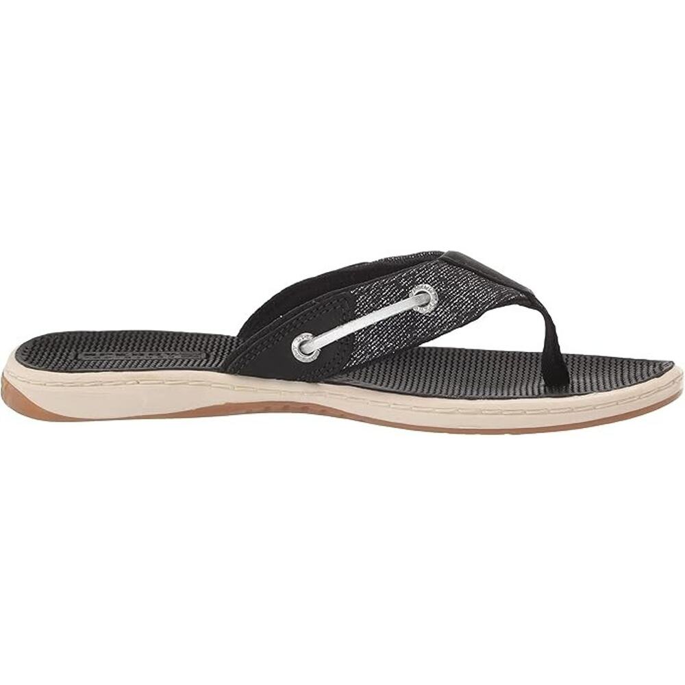 Sperry Women's Seafish Flip Flop Sandals, Black Size 7M